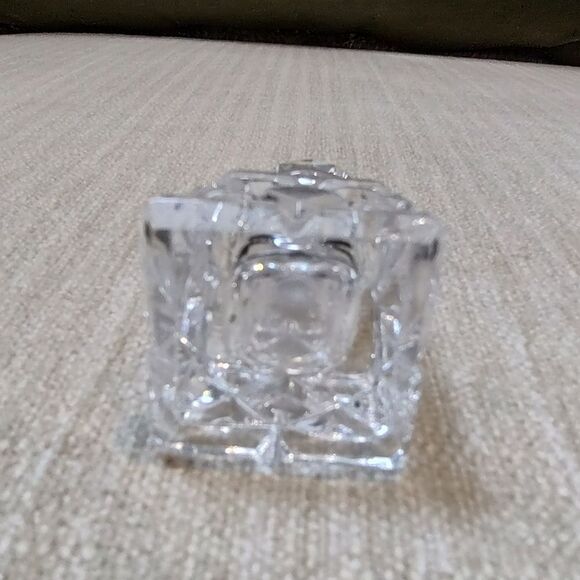 Mini Cut Glass Perfume Bottle Faceted Stopper Vintage - Picture 3 of 9